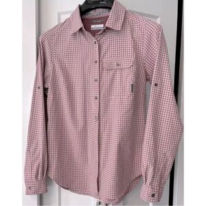 Columbia Womens Shirt Omni Shade Sun Protection Light/medium Purple Check Small